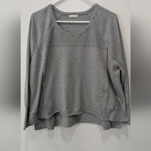Eileen Fisher Organic Cotton Gray Lagenlook Oversized Top